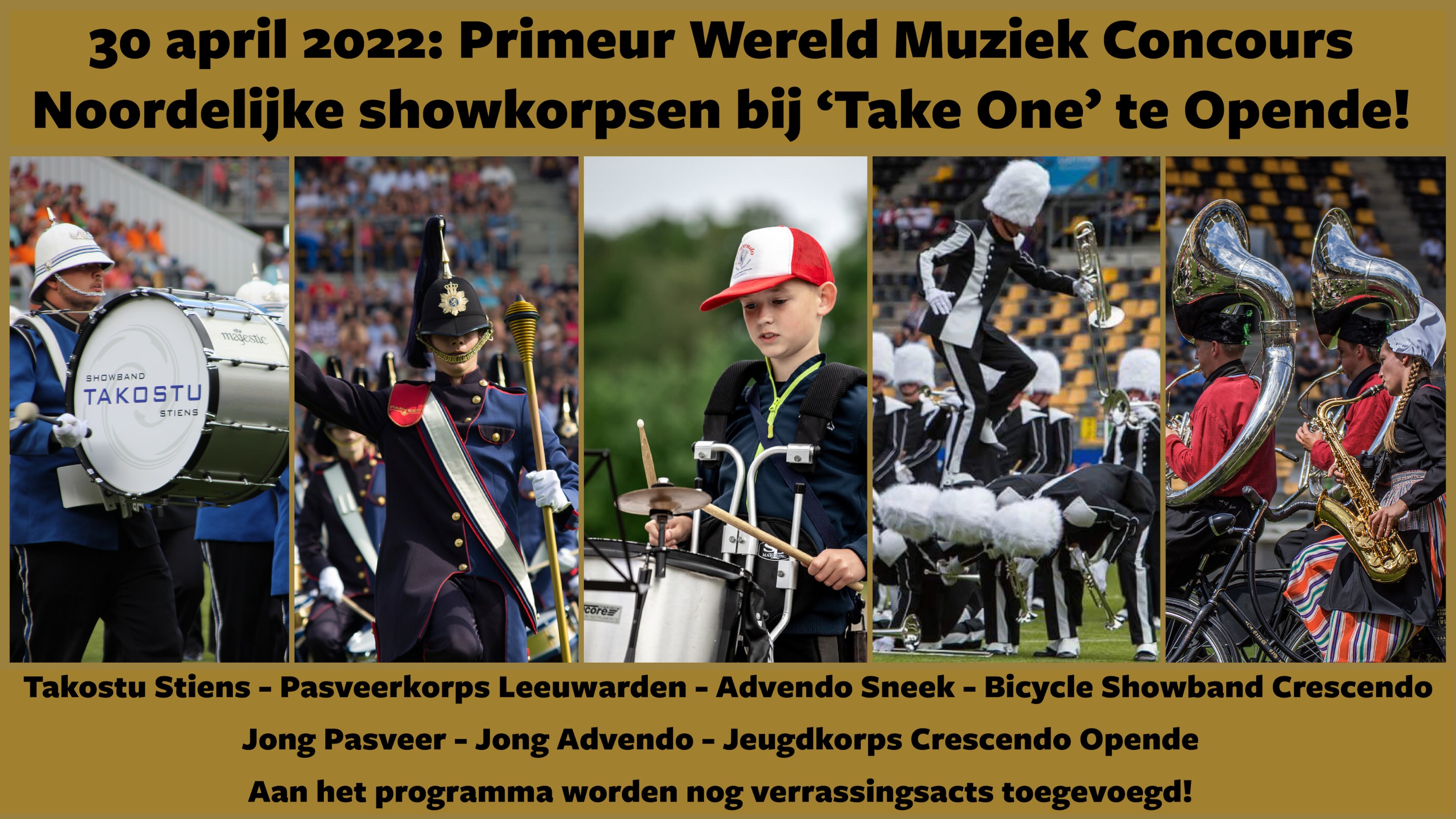 Primeur WMC-shows Noordelijke showkorpsen bij ‘Take One’ in Opende